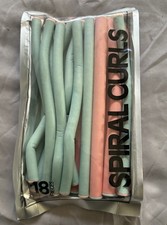 Spiral Rollers Flexible Spiral Curls, Pink Green, 18 Count