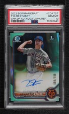 2022 Bowman Draft Chrome Pick Aqua Lava Refractor Tyler Stuart PSA 10 Auto 0n7b
