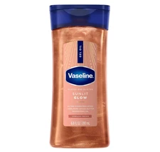 Vaseline Glazed and Glisten Sunlit Glow Body Gel Oil Vanilla Cocoa Shimmering wi