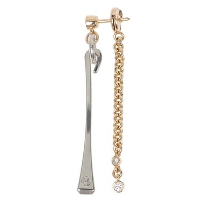 Hermes Single Earring Mix and H Clou de Forge Au750PG Ag925