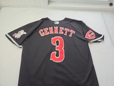 Scooter Gennett Cincinnati Reds Black Baseball Jersey Stitched Majestic Sz L 