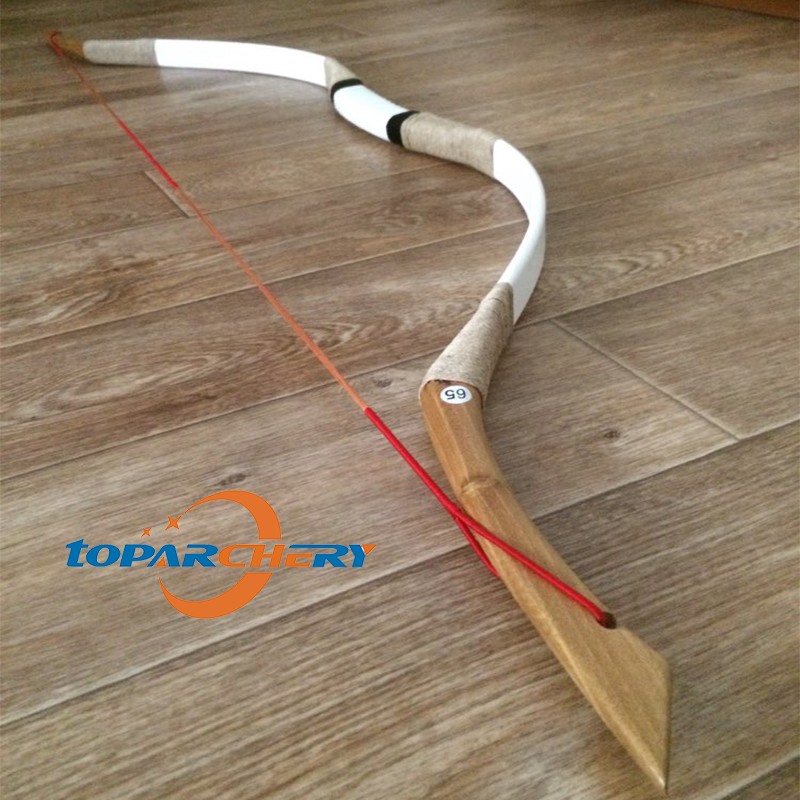 30-70 lbs Traditional Recurve Bow Longbow Wooden Mongolian Bow Archery Hunting