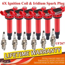 6 Pack Ignition Coils and Spark Plugs For Toyota Camry Avalon Sienna Lexus ES300
