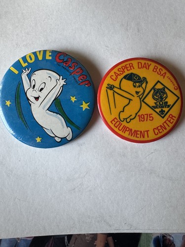Casper The Friendly Ghost Pin backs (2) I Love Casper & Casper Day BSA