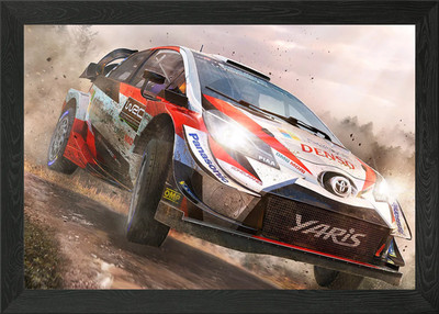 Toyota Yaris WRC Rallye Auto Gerahmtes Wandbild Poster Leinwanddruck Bild