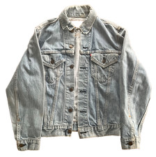 Levis Vintage Light Wash Denim Trucker Jacket Mens M 70s 70505 0217 Small e