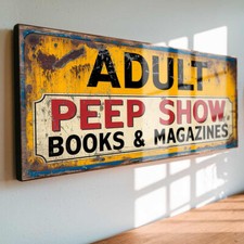 Adult Peep Show Sex Sign Vintage Style Peep Show Large 56cm Retro Style Plaque