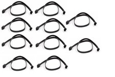 10 x SATA 3.0 SATAiii 6Gb/s Data Cable Wire 18" For HDD Hard Drive SSD BLACK