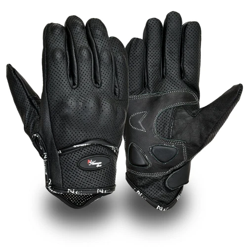 Vented Leather Motorbike Motorcycle Gloves Knuckle Shell Protection