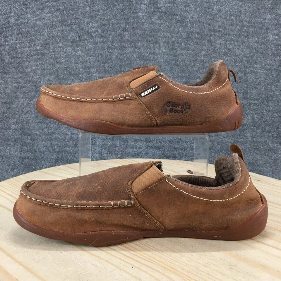 Georgia Boot Zapatos Para Hombres 12 Cedar Falls Mocasín Cuero Marrón Sin usar, puntera sin cordones G050 Foto 2 de 4