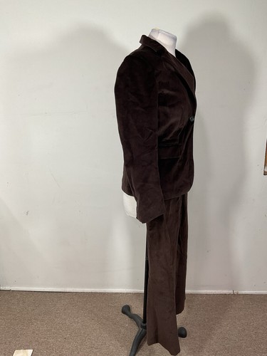 Banana Republic W9mejs Brown velvet Jacket Pant Suit Set Size 4 - Picture 4 of 9