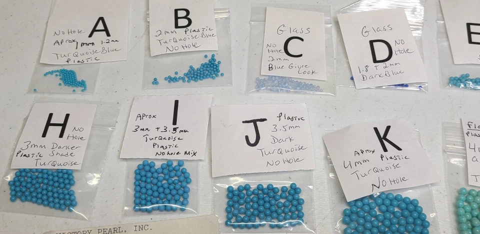 Antigo Sem Furo 1mm 2mm 3mm + Contas Cor Turquesa Strass Reparo de Joias 5014 - Imagem 2 de 4