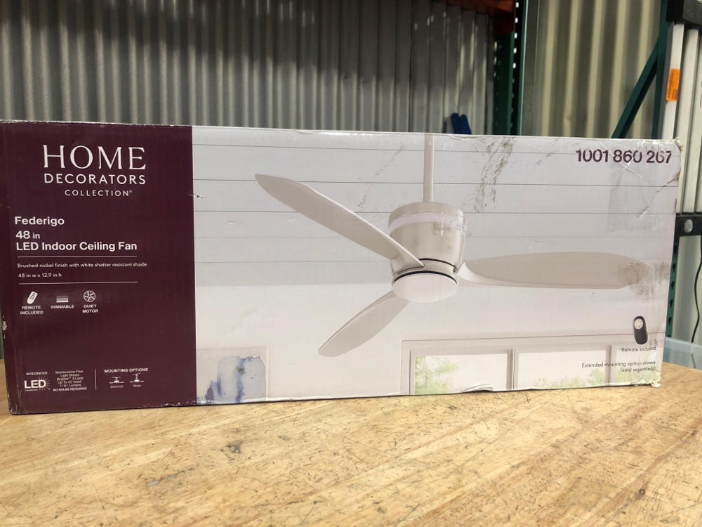 Home Decorators Federigo Nickel 48 LED Indoor Ceiling Fan with Light