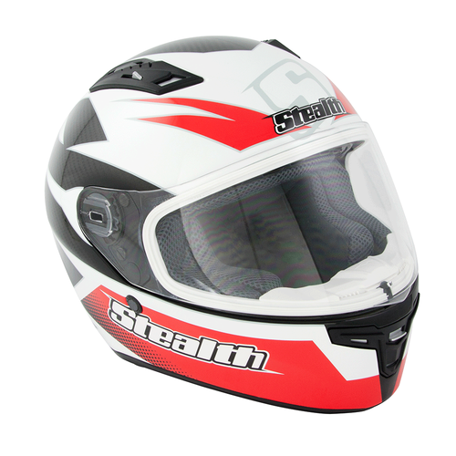 Casco moto Carbonio integrale doppia visiera STEALTH HD117 rosso gr.1300  tg-\u003e L | eBay