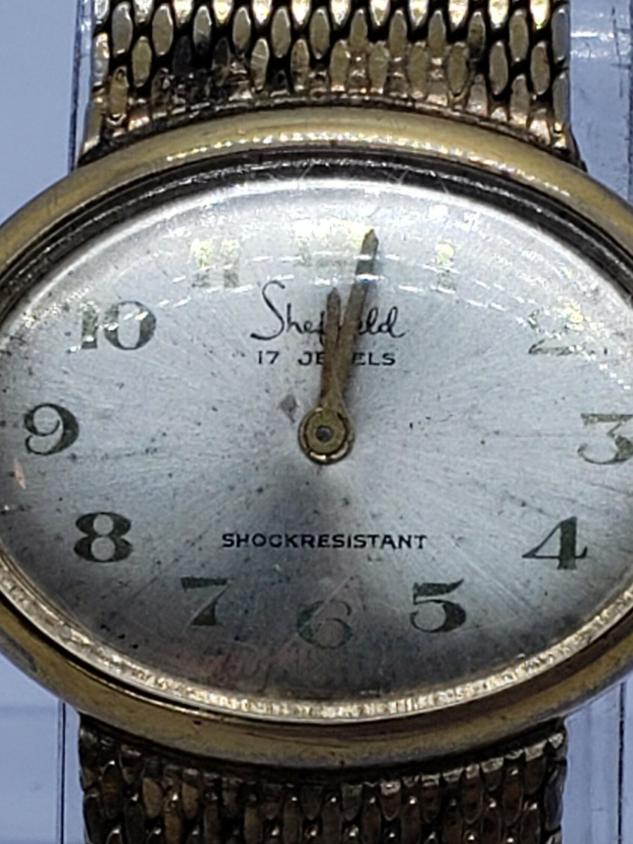 Vintage Sheffield Men's 28mm 17 Jewels Mechanical Golden Watch | eBay