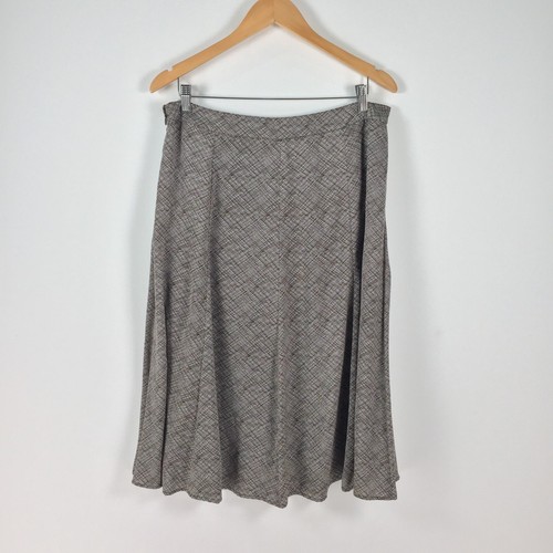 W Lane womens skirt size 12 brown check flare zip 021195 - Picture 6 of 12