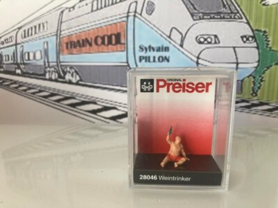 28046 PREISER FIGURENBOX MANN MIT FLASCHE SPUR HO 1/87