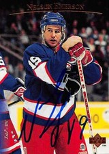 Nelson Emerson autographed Hockey Card (Winnipeg Jets, FT) 1995 Upper Deck #178