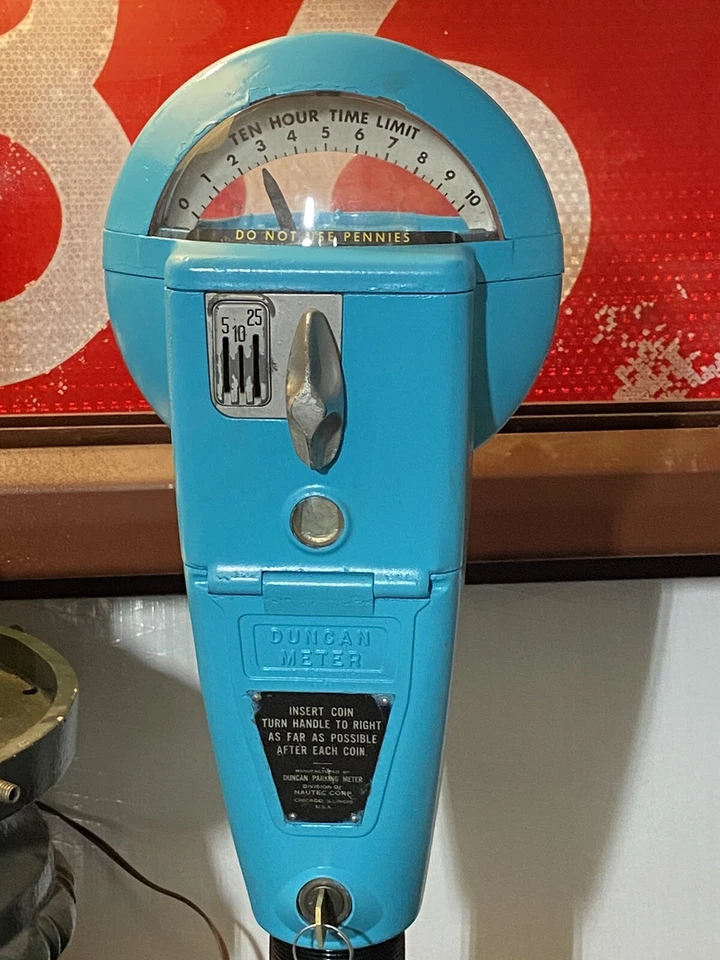 De colección Duncan 60 Parquímetro Y Llave Y Taza Moneda Bloqueo, Funciona Foto 2 de 4