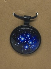 Galaxy Round Glass Dome Cabochons 1" Black Bezel Pendant New Free Ship 475