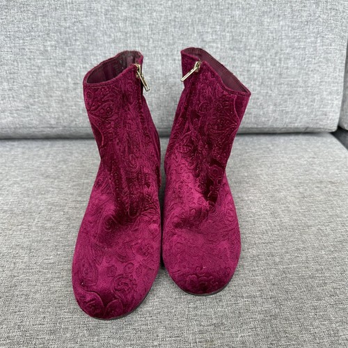 Botas Zigisoho Nydia para mujer 9 botines de terciopelo púrpura - Imagen 2 de 9