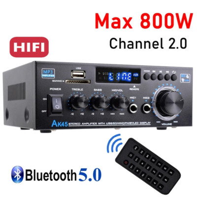 800W Bluetooth Verstärker Audio Vollverstärker HiFi Stereo Amplifier Digital FM