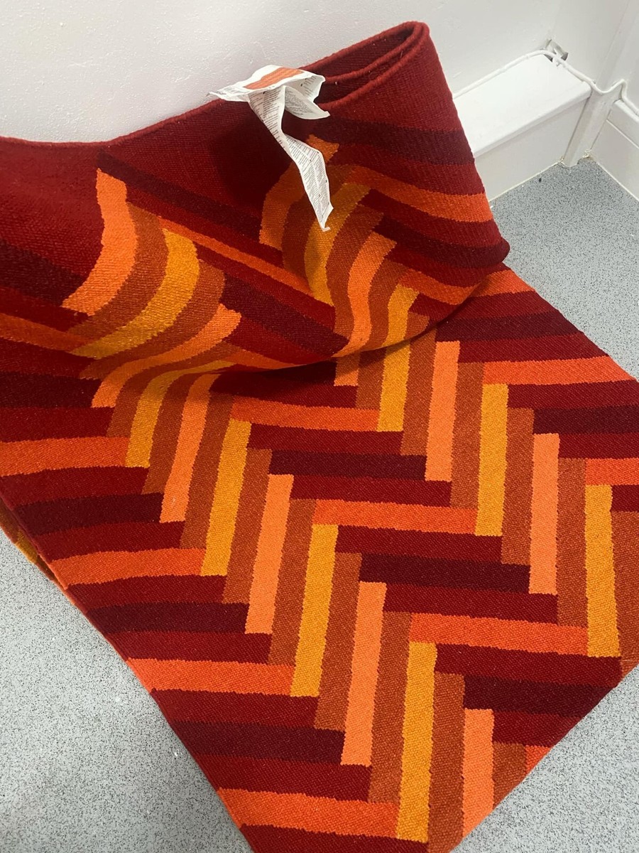 IKEA Stockholm 2017 flatwoven Zig Zag red orange, wool rug