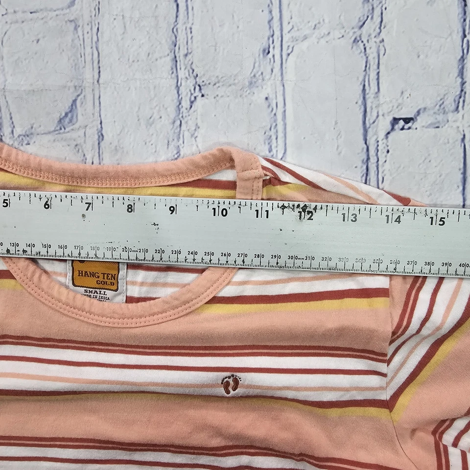 Camiseta manga corta a rayas Hang Ten MUJER TALLA PEQUEÑA VINTAGE Y2K Foto 4 de 4