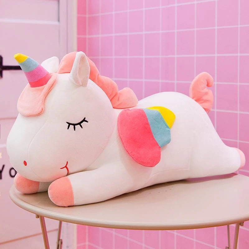 TINISU Einhorn Kuscheltier - 30cm süßes weiches Plüschtier schlafendes Unicorn