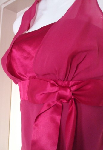 MONSOON RASPBERRY & BLACK WHISTON SILK TOP SIZE 8 - Picture 2 of 4