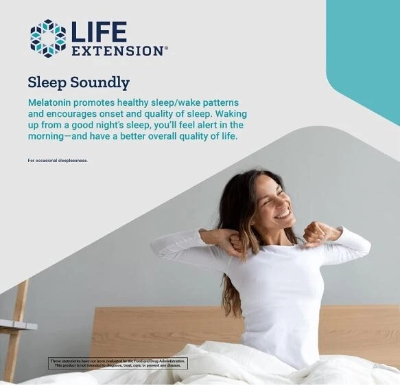 Lote de 4 Pastillas Vegetarianas Life Extension Melatonina 3mg para Sueño Recantador 60 Foto 4 de 4