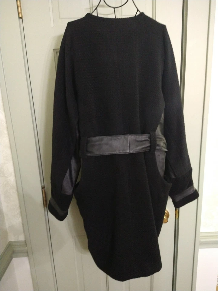 Casaco feminino Kenar couro mistura poli manga domana preto 6 - Imagem 3 de 4