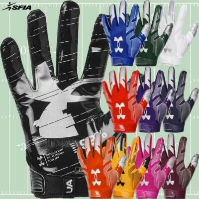 Under Armour F8 Adult Mens Football Gloves w/Gluegrip Sticky, NFHS/NCAA Approved
