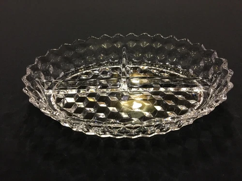 Fostoria AMERICAN oval three part serving dish 