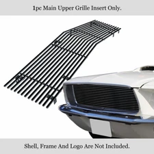Fits 1967-1968 Ford Mustang Mian Upper Stainless Steel Black Billet Grille