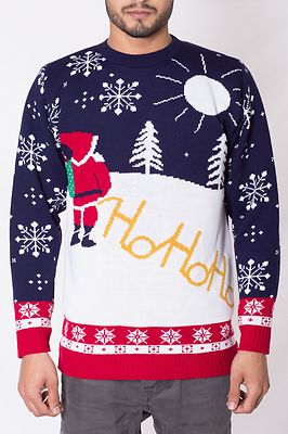 NOROZE Unisex Ugly Naughty Knitted Christmas Jumper- Santa Ho Ho
