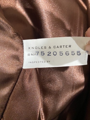 Knoles & Carter Mens M Brown Quilt Lined Fleece Trim Full Zip Leather Jacket - Picture 22 of 22