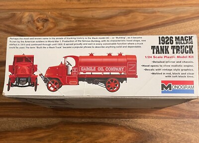 1926 mack bulldog tank truck monogram model kit 1/24th scale
