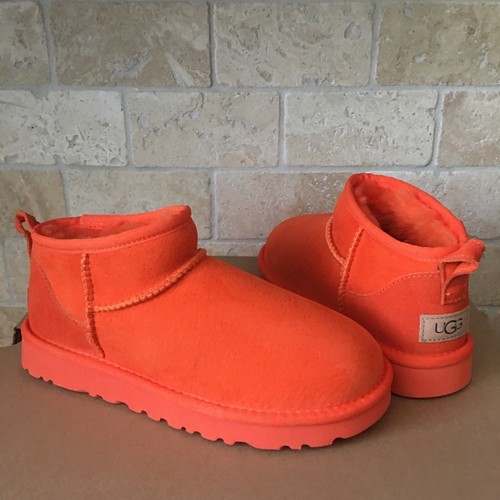 UGG Classic Ultra Mini Orange Soda Waterresistant Suede Boots Size US
