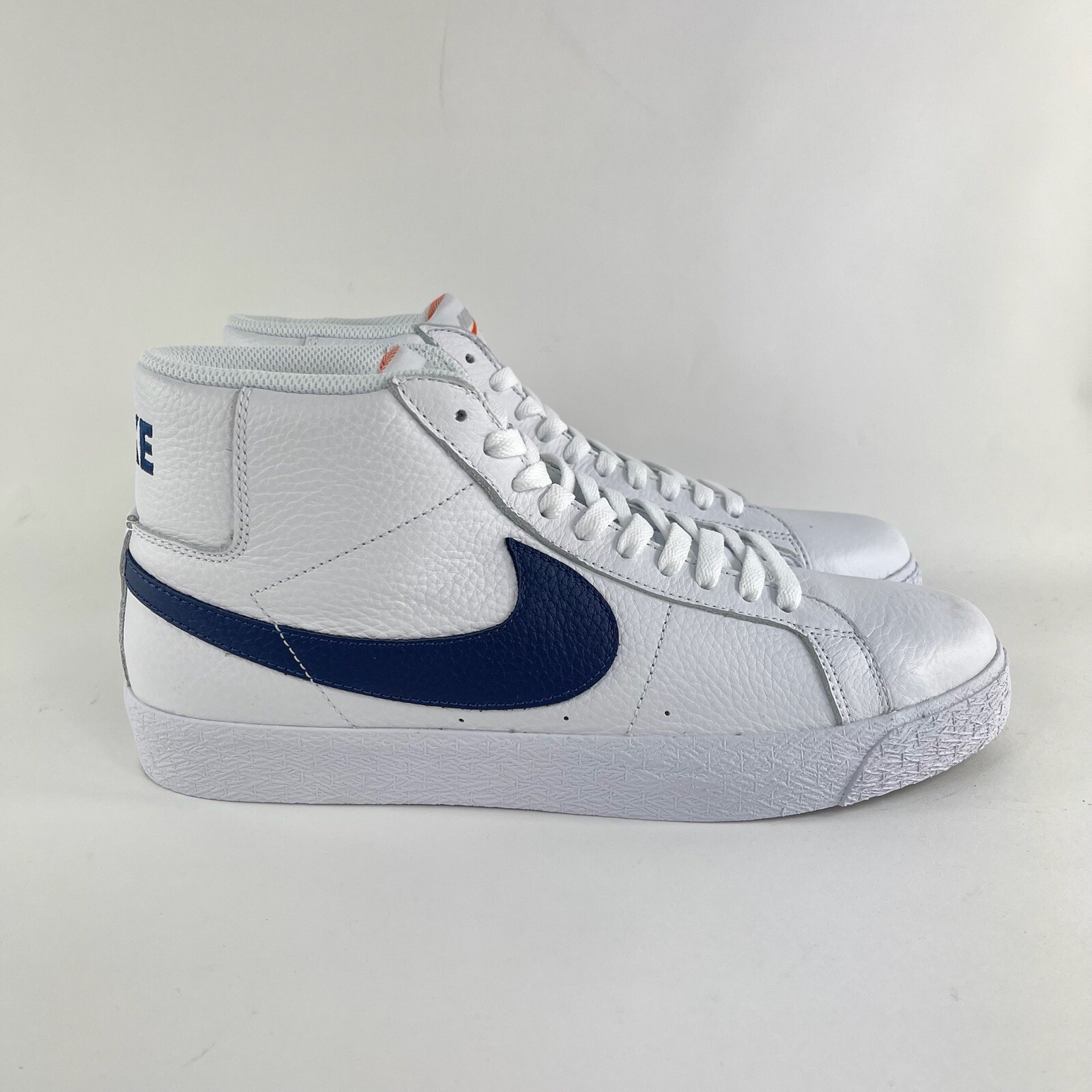 nike sb zoom blazer mid orange label white navy