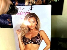 Seven til Midnight Bra LEOPARD LACE RHINESTONE CHARM NWTS SZ SM s4