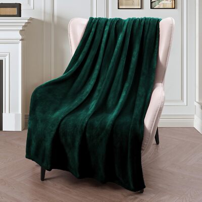Green Velvet Throw Dark Green Throws For Sofas David's Home Fleece