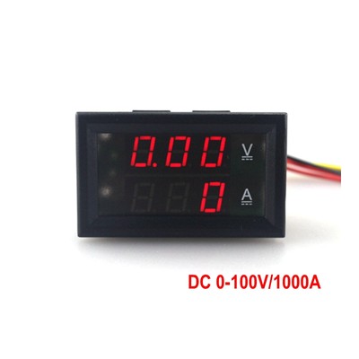 DC 0-100V/1000A red led display volt amp Meter Digital Voltmeter Ammeter