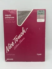 Silken Sheers Nice Touch Regular Pantyhose Dove Grey Size Q VTG Sandalfoot