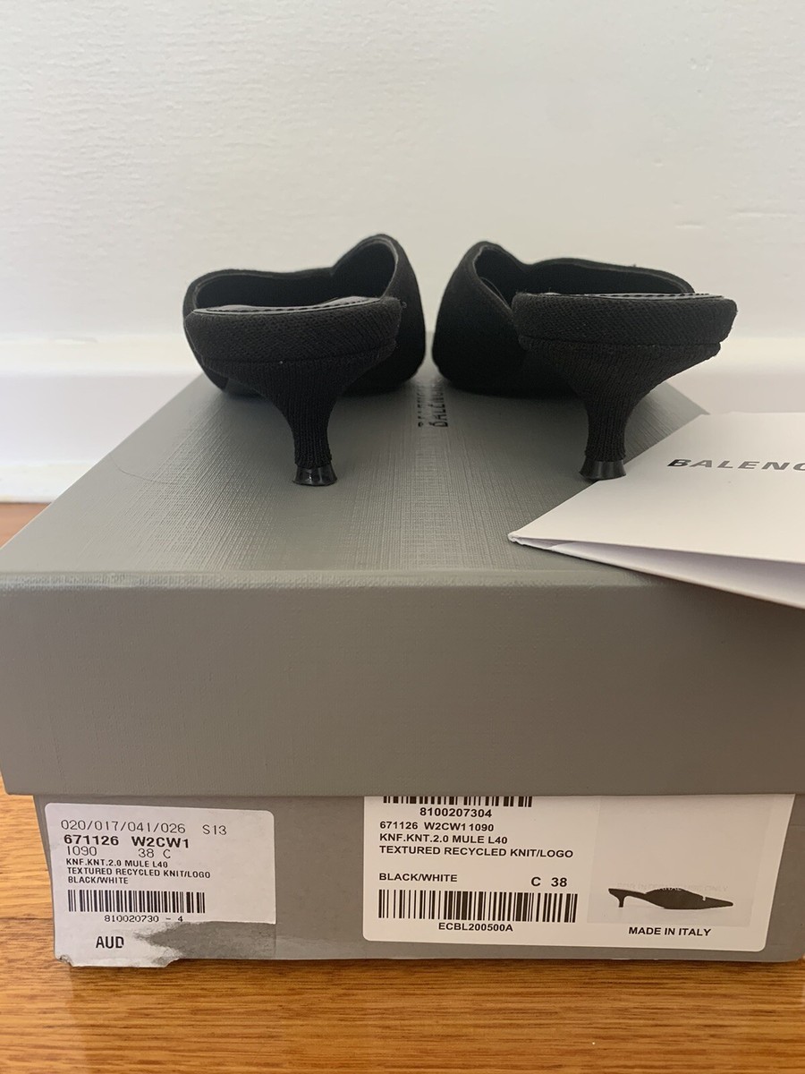 BALENCIAGA Knife 2.0 Logo-Knit Mule - Sz38 | eBay UK