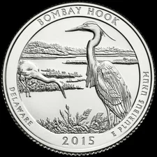2015 P Bombay Hook National Park Quarter Delaware "Brilliant Uncirculated" ATB !