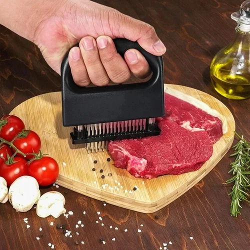 Neu Fleischklopfer mit 48 Edelstahl Ultra Scharfe Nadel Klingen BBQ Werkzeug - Bild 10 von 10