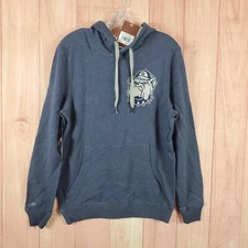 Mitchell & Ness Mens Hoodie Small Navy Blue Cotton Lightweight Georgetown Hoyas