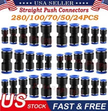 280/50PCS Quick Connect Straight Push Connector Air Line Fittings Straight Push