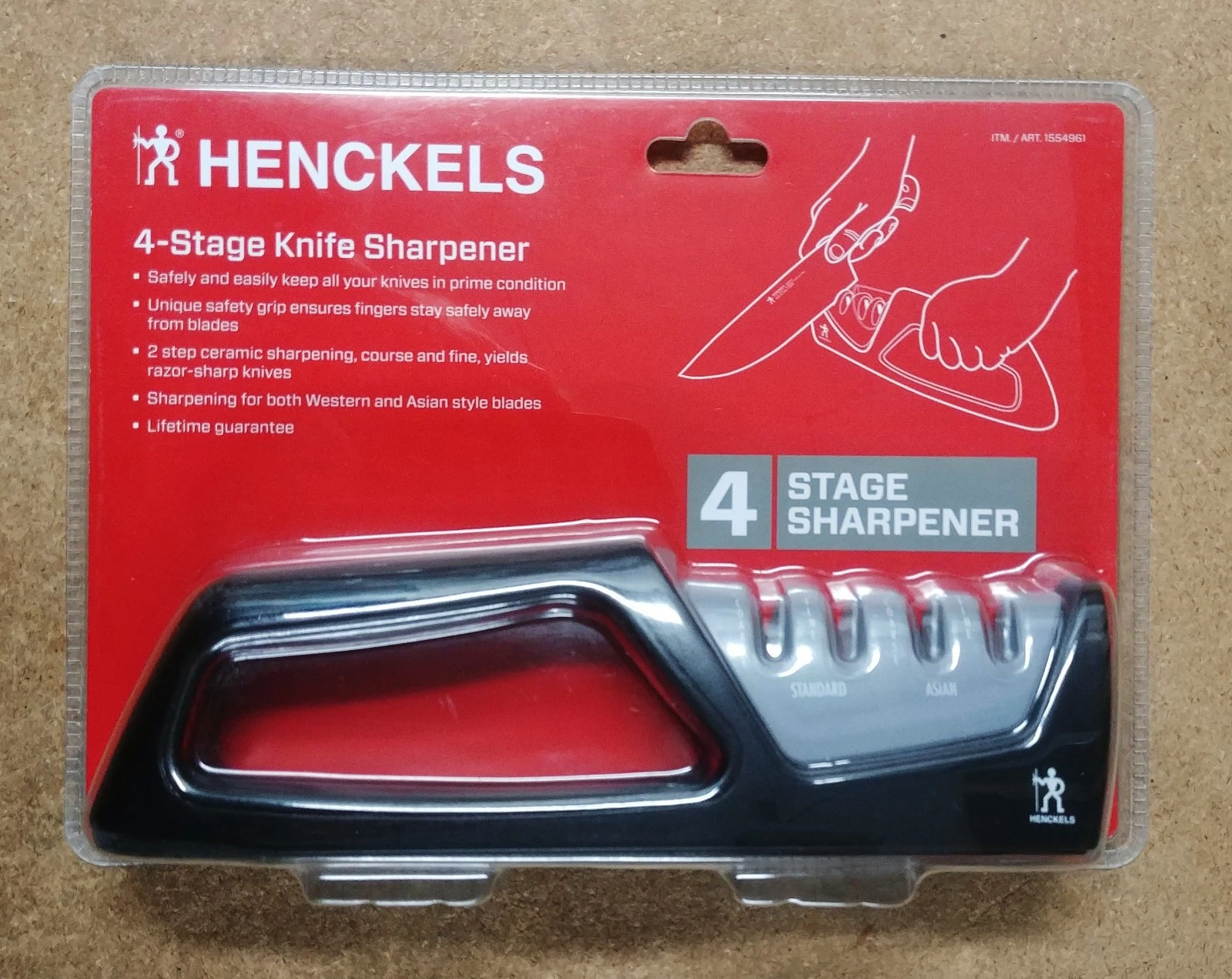 HENCKELS Four Stage Knife Sharpener 2 Step Ceramic Sharpening Lifetime